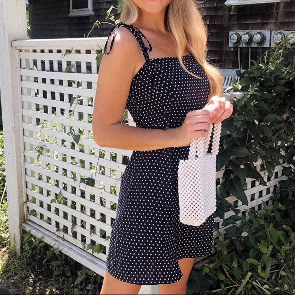 NAVY BLUE POLKA DOT DRESS